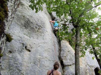 escalade en fissure